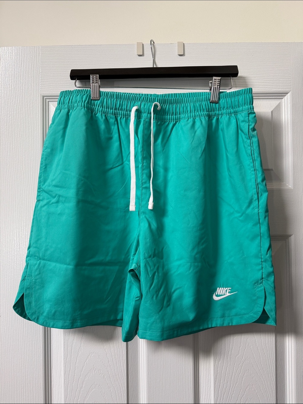 Nike Teal Green Athletic Shorts with White Drawstring